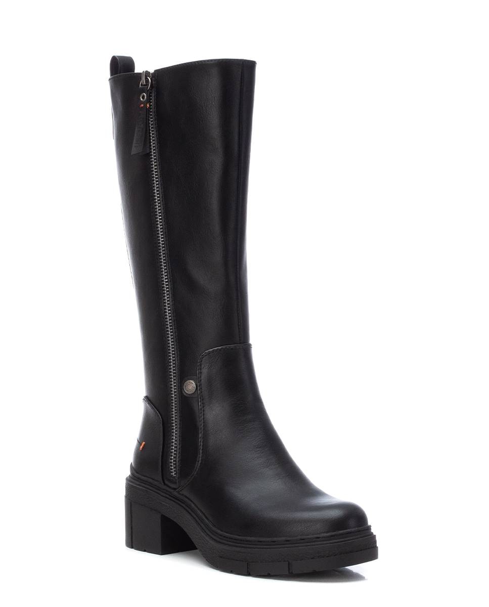 Bota de mujer con cremallera lateral - Refresh - Negro Negro-4