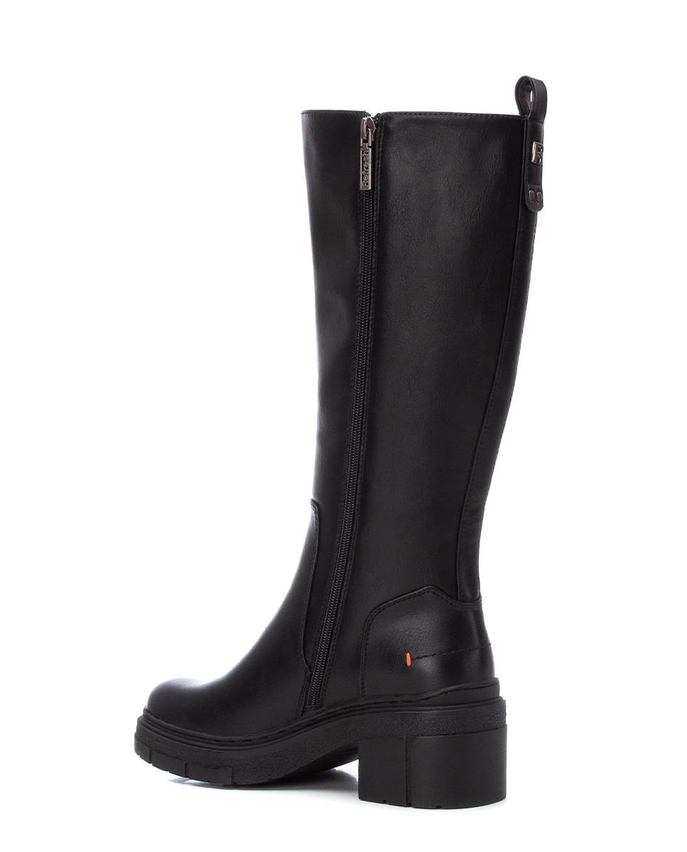 Bota de mujer con cremallera lateral - Refresh - Negro Negro-5