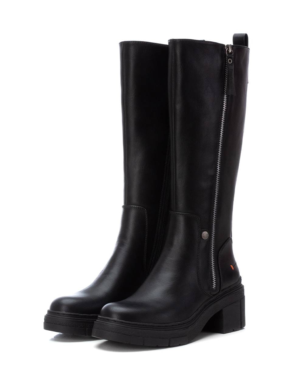 Bota de mujer con cremallera lateral - Refresh - Negro Negro-3