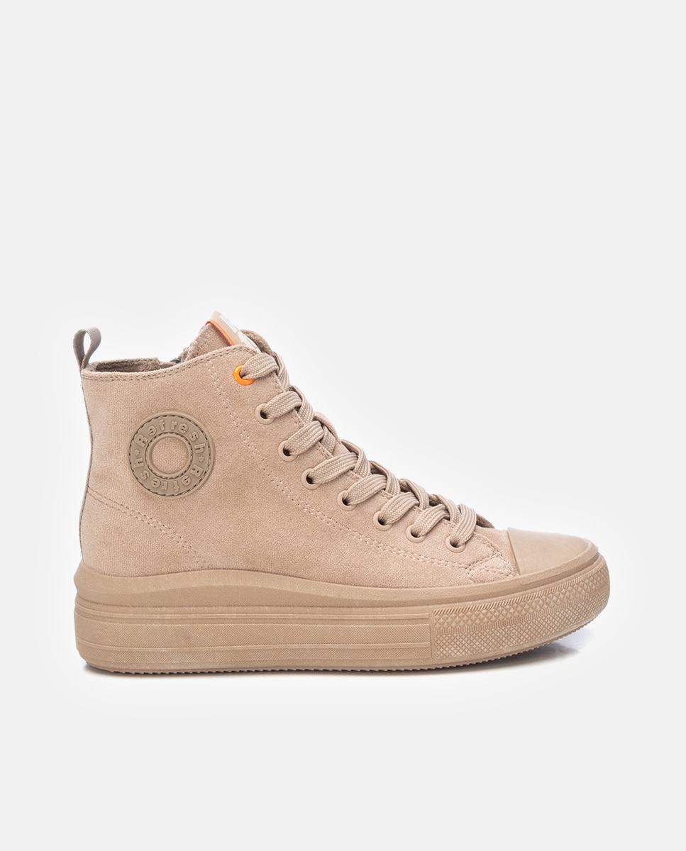Botines de mujer deportivos con puntera de goma - Refresh - Beige Beige-1