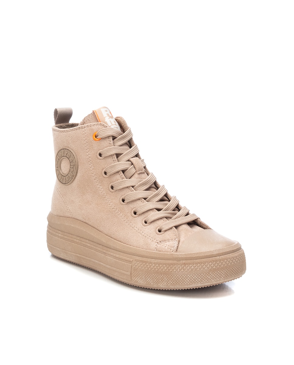 Botines de mujer deportivos con puntera de goma - Refresh - Beige Beige-2