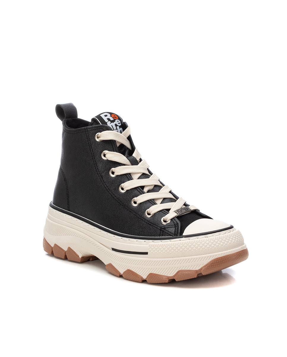 Botines de mujer con cordones - Refresh - Negro Negro-3