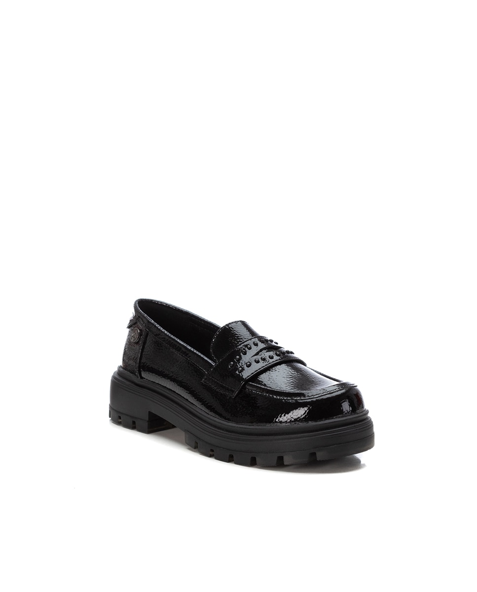 Mocasines de niña de charol y suela flexible - Xti - Negro Negro-2