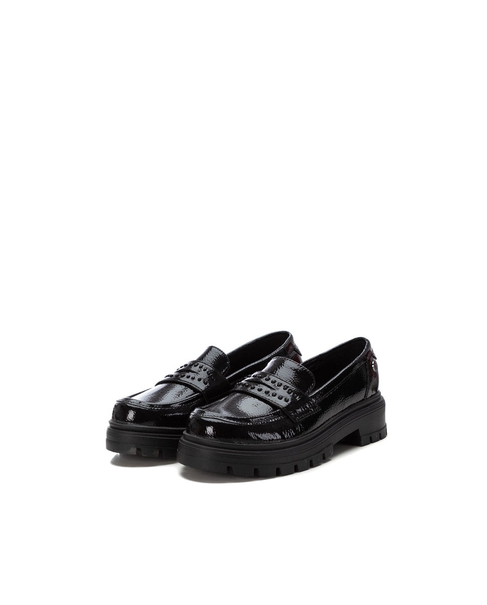 Mocasines de niña de charol y suela flexible - Xti - Negro Negro-4