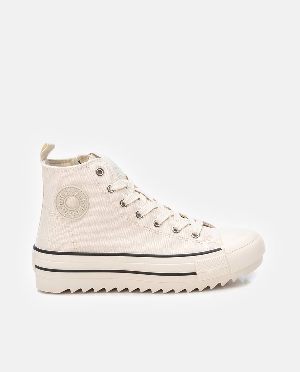 Botines básicos de mujer con cordones - Refresh - Beige Beige-1