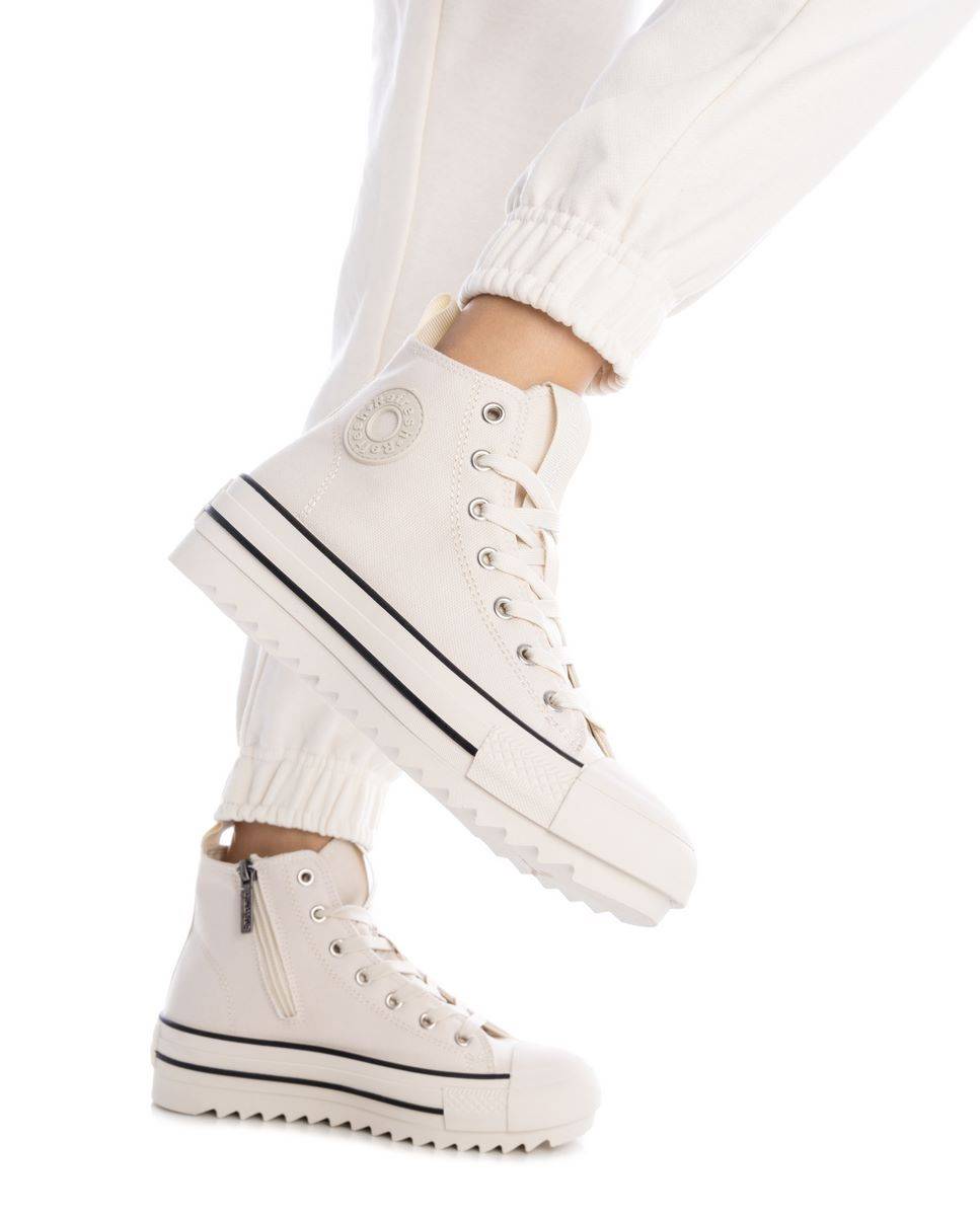 Botines básicos de mujer con cordones - Refresh - Beige Beige-2
