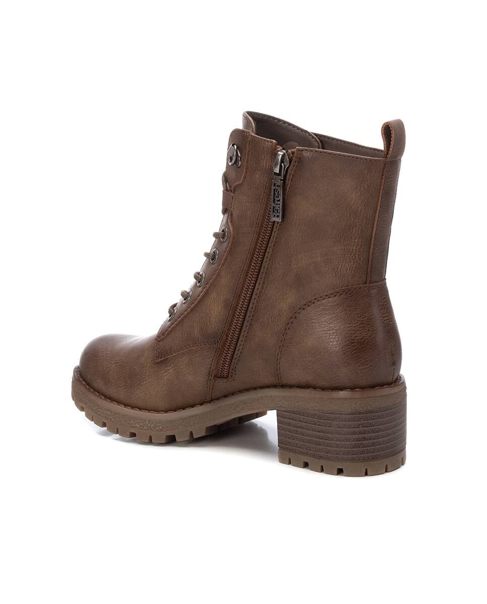 Botines de mujer con cordones y cremallera - Refresh - Marrón Marrón-4
