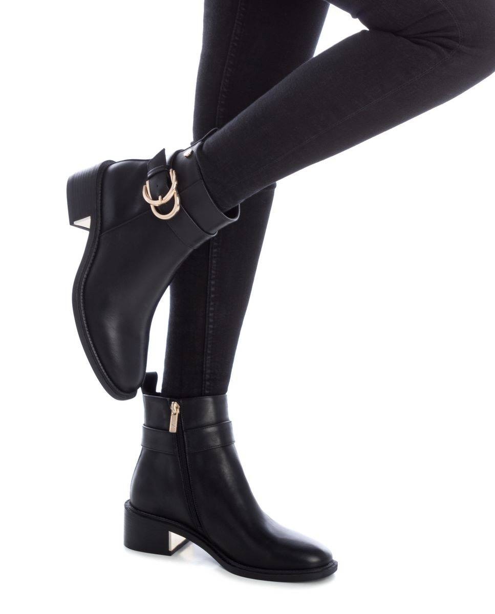 Botines de mujer con cremallera y hebilla - Xti - Negro Negro-3