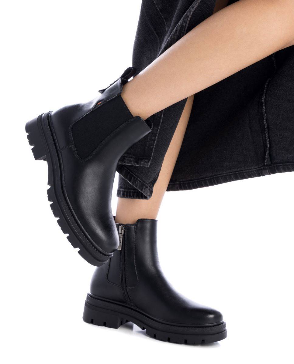 Botín de mujer chelsea con cremallera - Refresh - Negro Negro-2