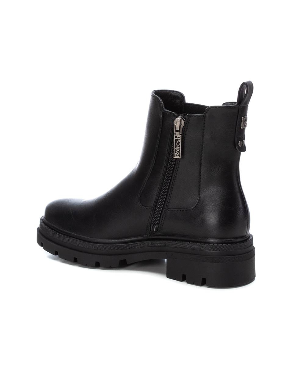 Botín de mujer chelsea con cremallera - Refresh - Negro Negro-4