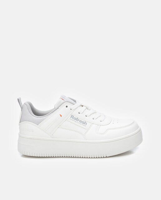 Imagen 0 de Zapatillas de lona de mujer con cordones y suela blanca de goma
