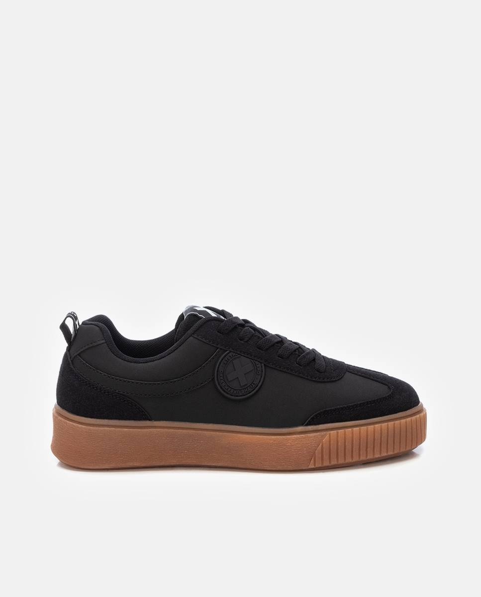 Zapatilla de mujer con cordones - Xti - Negro Negro-1