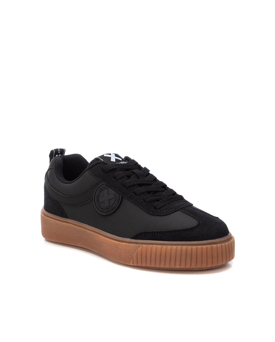 Zapatilla de mujer con cordones - Negro Negro-3