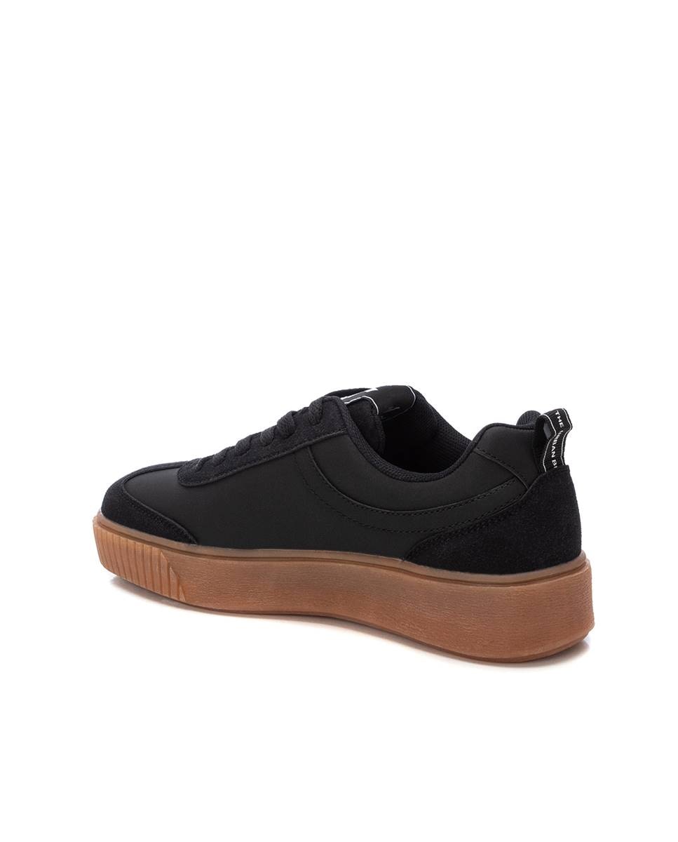 Zapatilla de mujer con cordones - Negro Negro-4