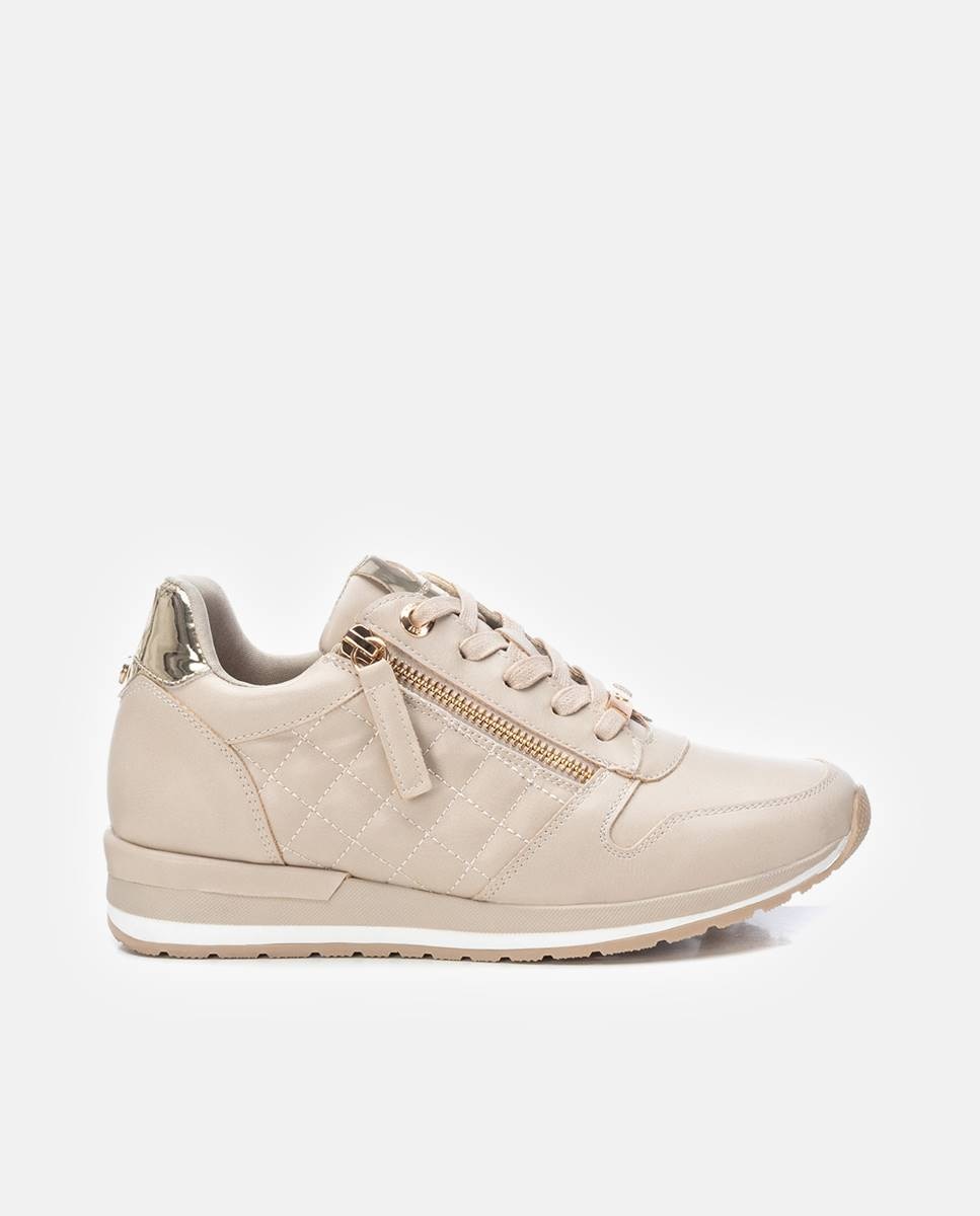 Xti - Zapatillas deportivas de mujer con cordones y cremallera lateral.