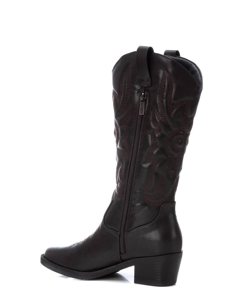 Bota de mujer cowboy con cremallera - Xti - Marrón Marrón-4