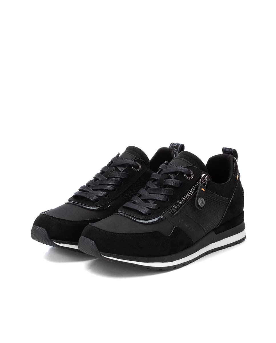Zapatilla de mujer con cordones - Refresh - Negro Negro-5