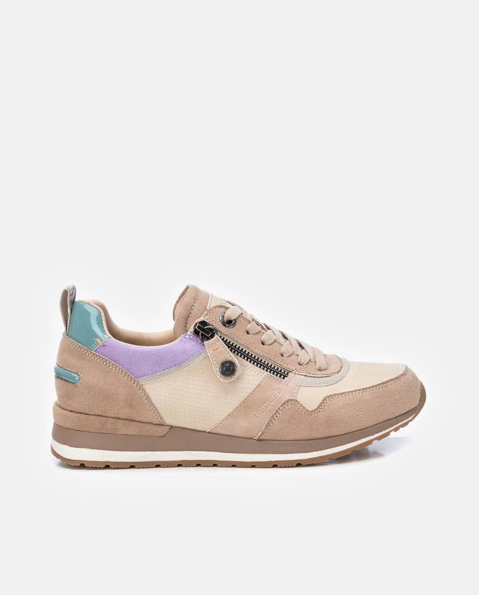 Zapatilla de mujer con cordones - Refresh - Marrón Marrón-1