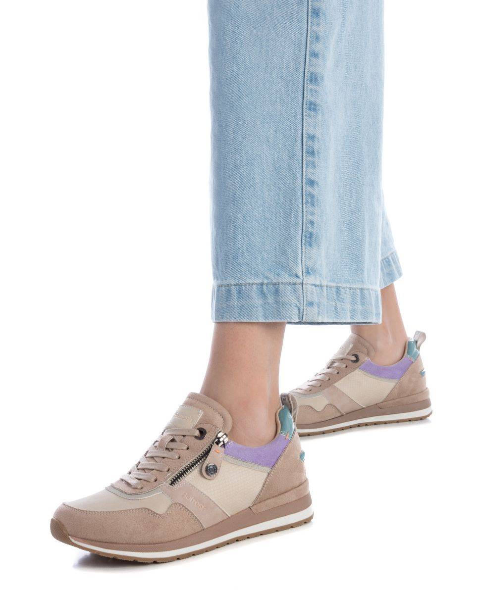Zapatilla de mujer con cordones - Refresh - Marrón Marrón-2