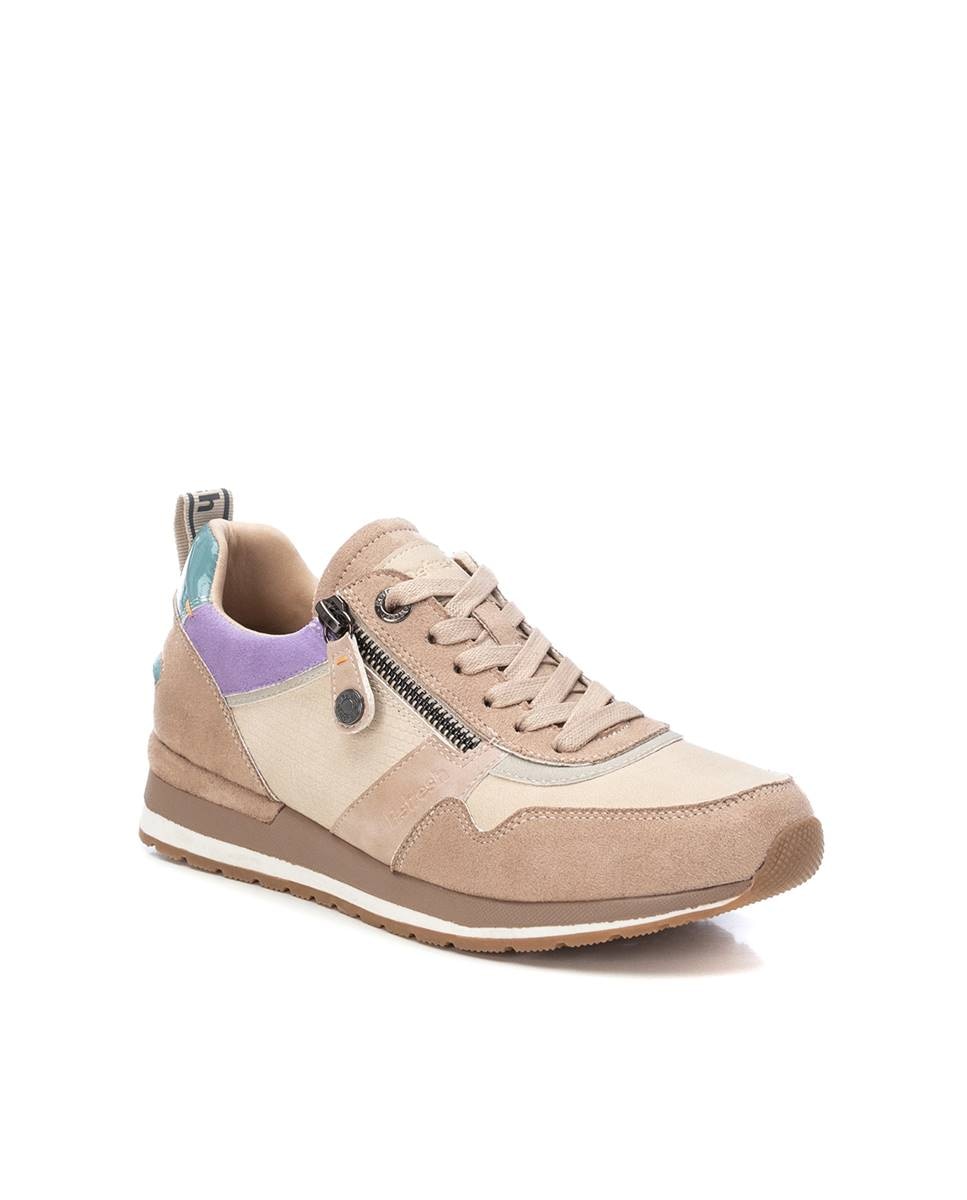 Zapatilla de mujer con cordones - Refresh - Marrón Marrón-3