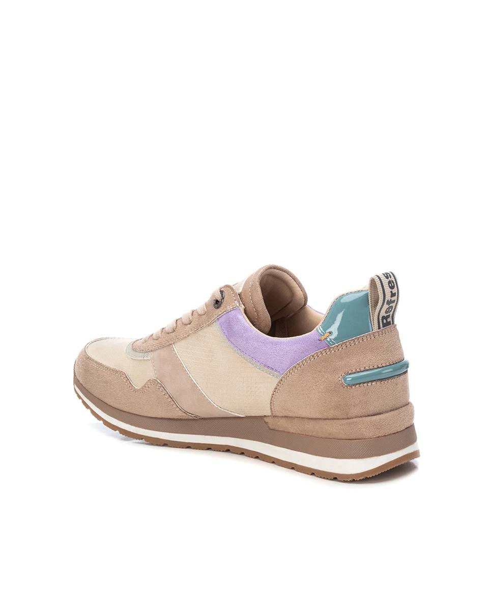 Zapatilla de mujer con cordones - Refresh - Marrón Marrón-4