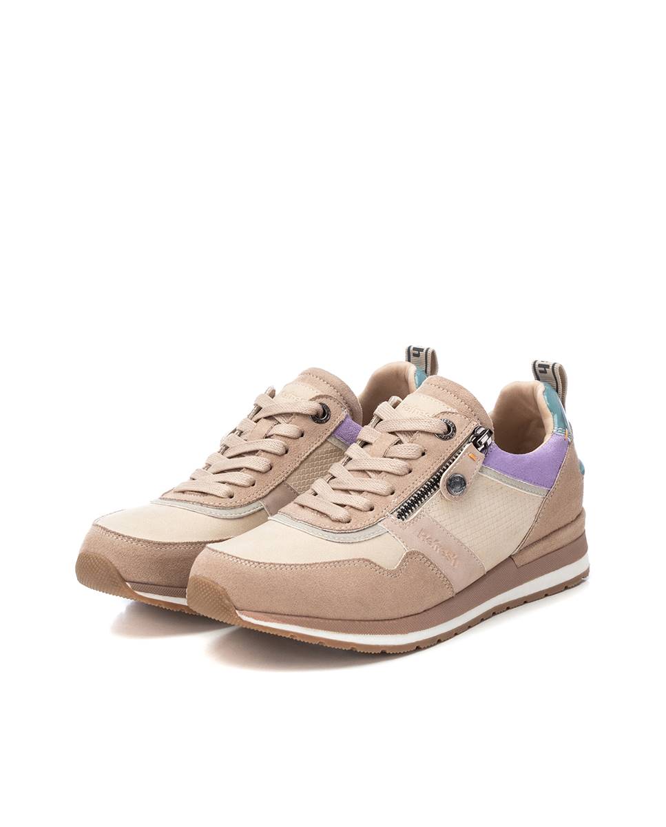 Zapatilla de mujer con cordones - Refresh - Marrón Marrón-5