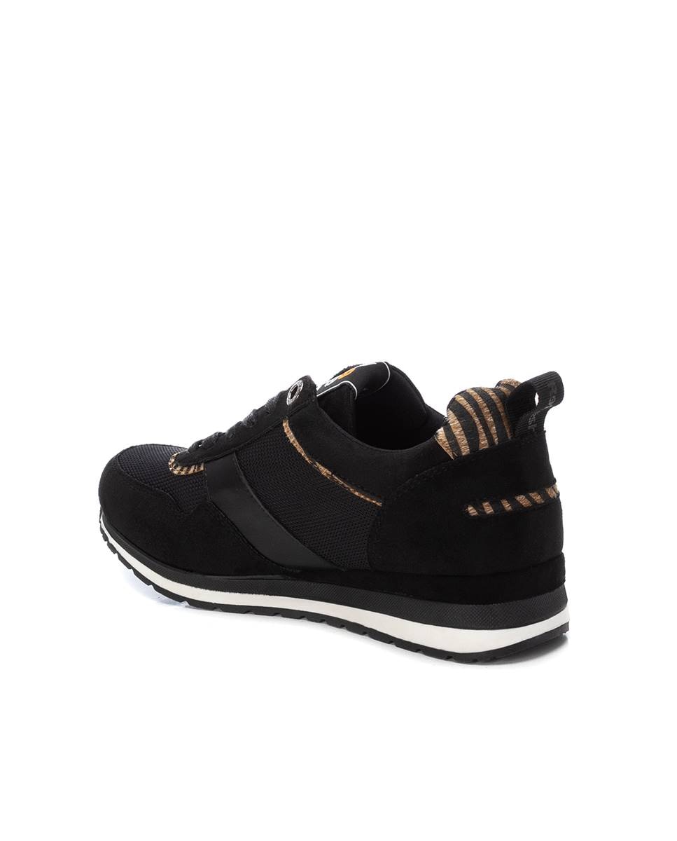 Zapatilla de mujer con cordones - Refresh - Negro Negro-4