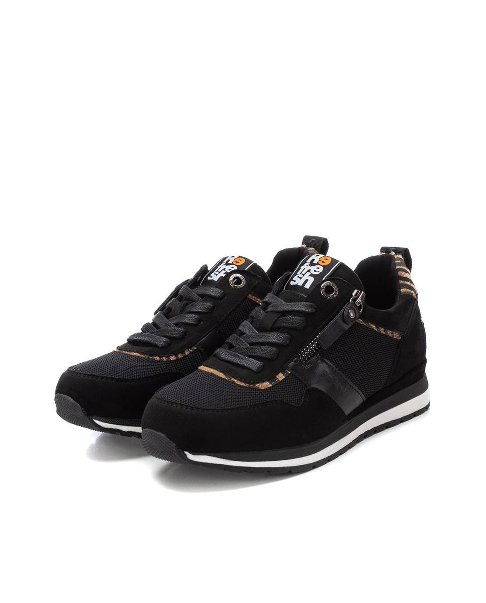 Zapatilla de mujer con cordones - Refresh - Negro Negro-5