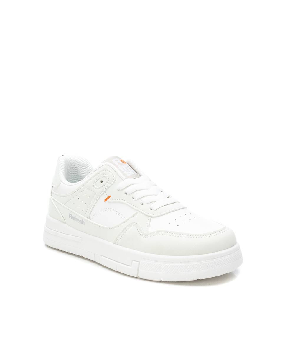 Zapatilla de mujer con cordones - Refresh - Blanco Blanco-3