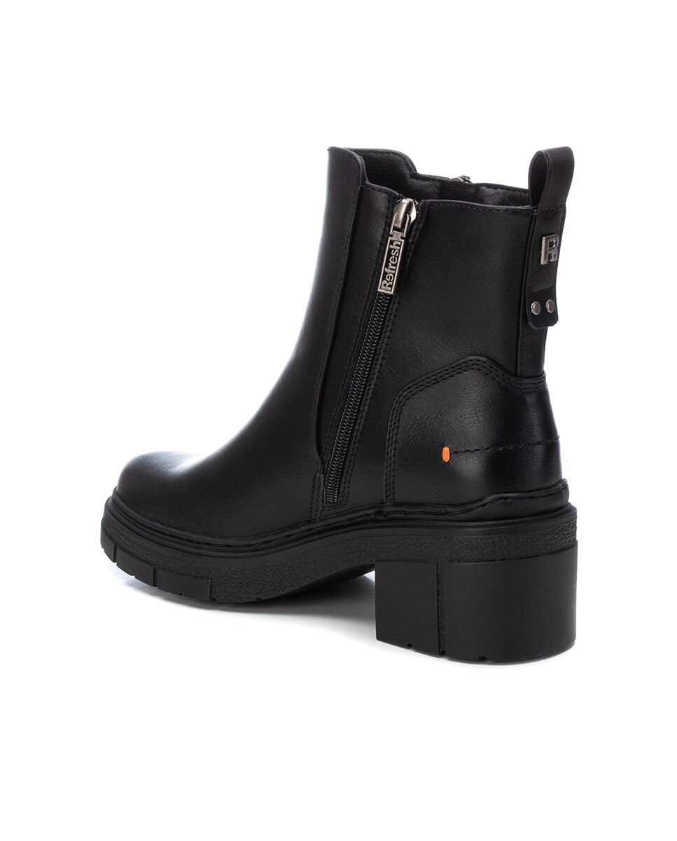 Botines de mujer con cremallera - Refresh - Negro Negro-4