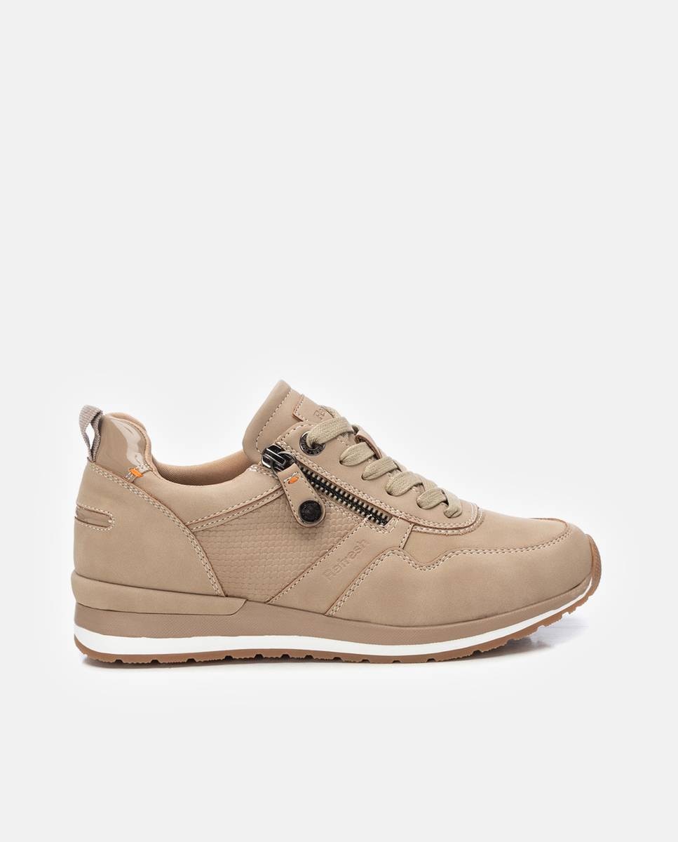Zapatillas deportivas de mujer con cordones - Refresh - Beige Beige-1