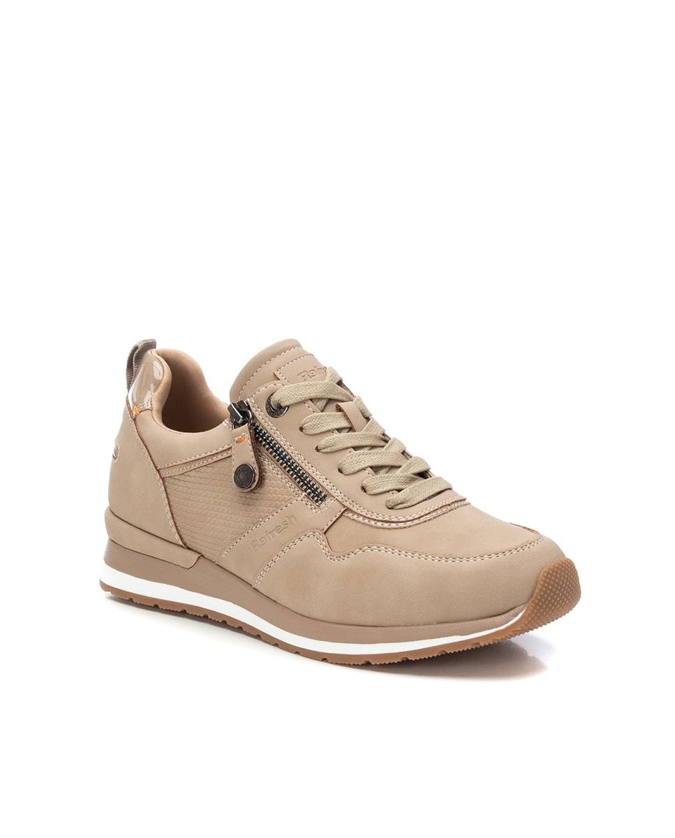 Zapatillas deportivas de mujer con cordones - Refresh - Beige Beige-2