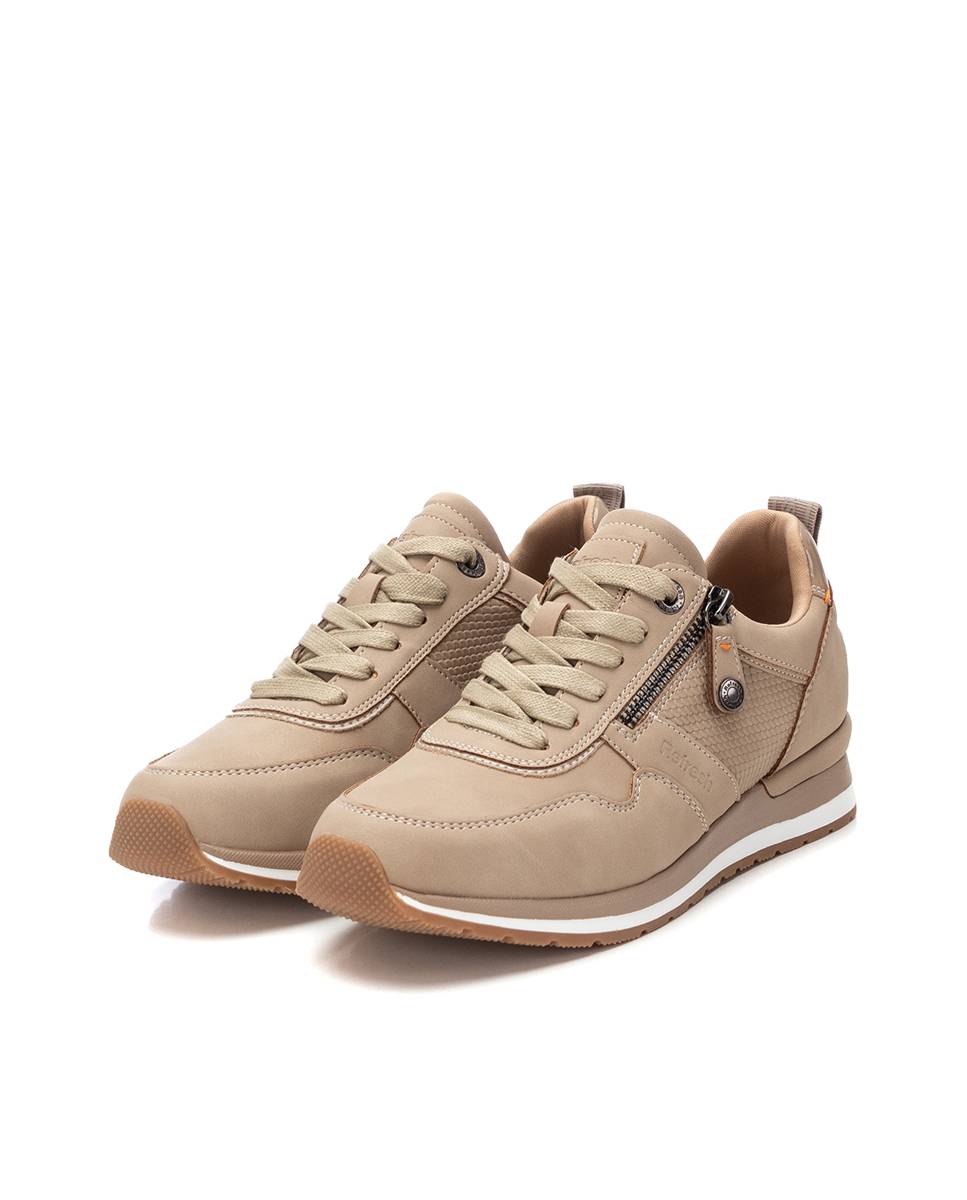 Zapatillas deportivas de mujer con cordones - Refresh - Beige Beige-4