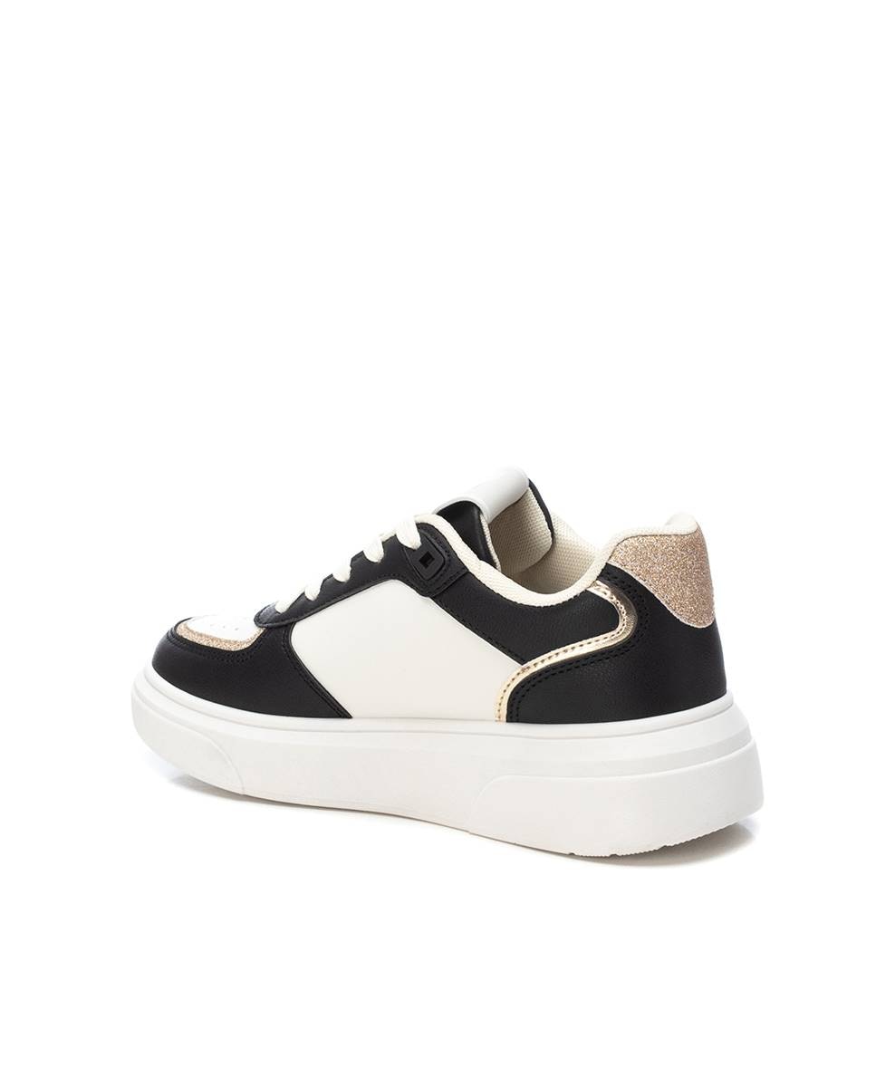 Zapatilla de mujer con cordones - Refresh - Negro Negro-4