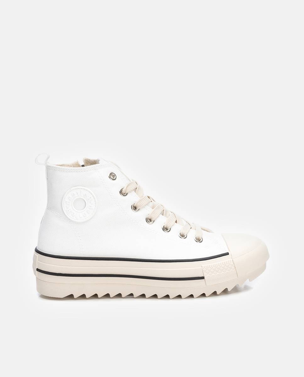 Botines de mujer con cordones - Refresh - Blanco Blanco-1