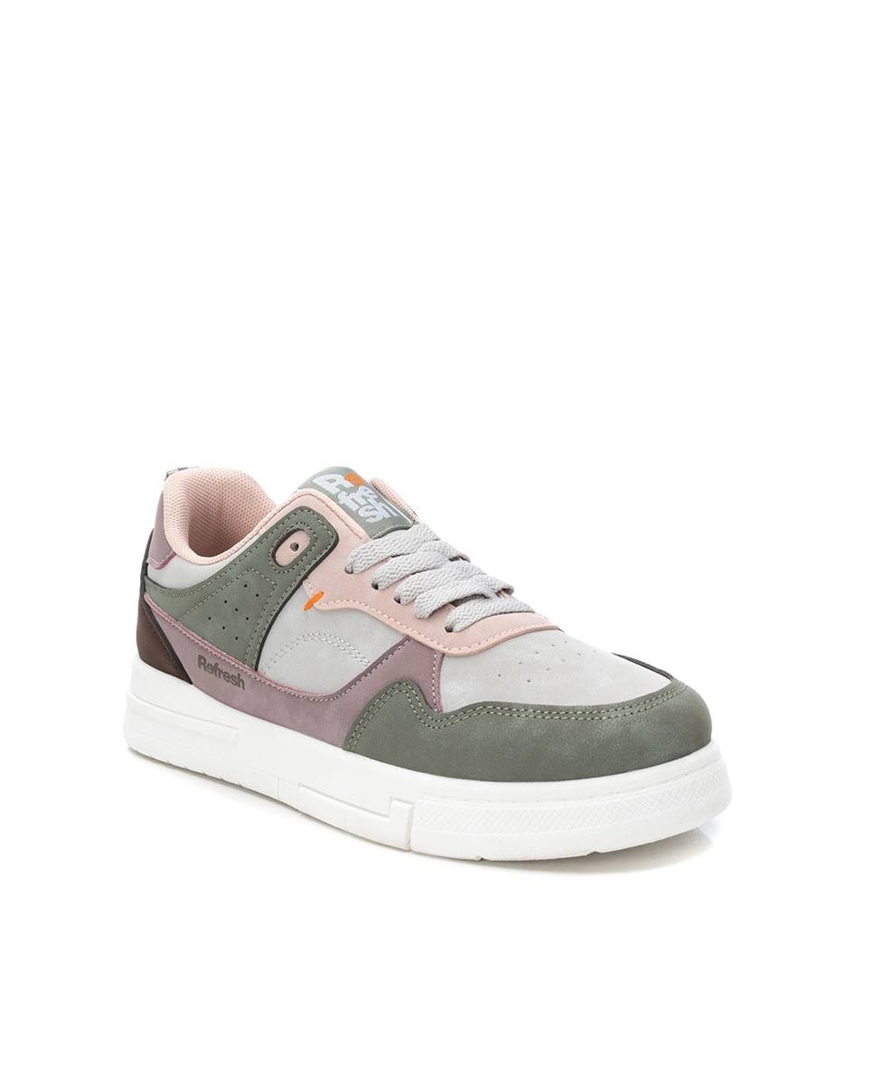 Zapatilla de mujer con cordones - Refresh - Kaki Kaki-3