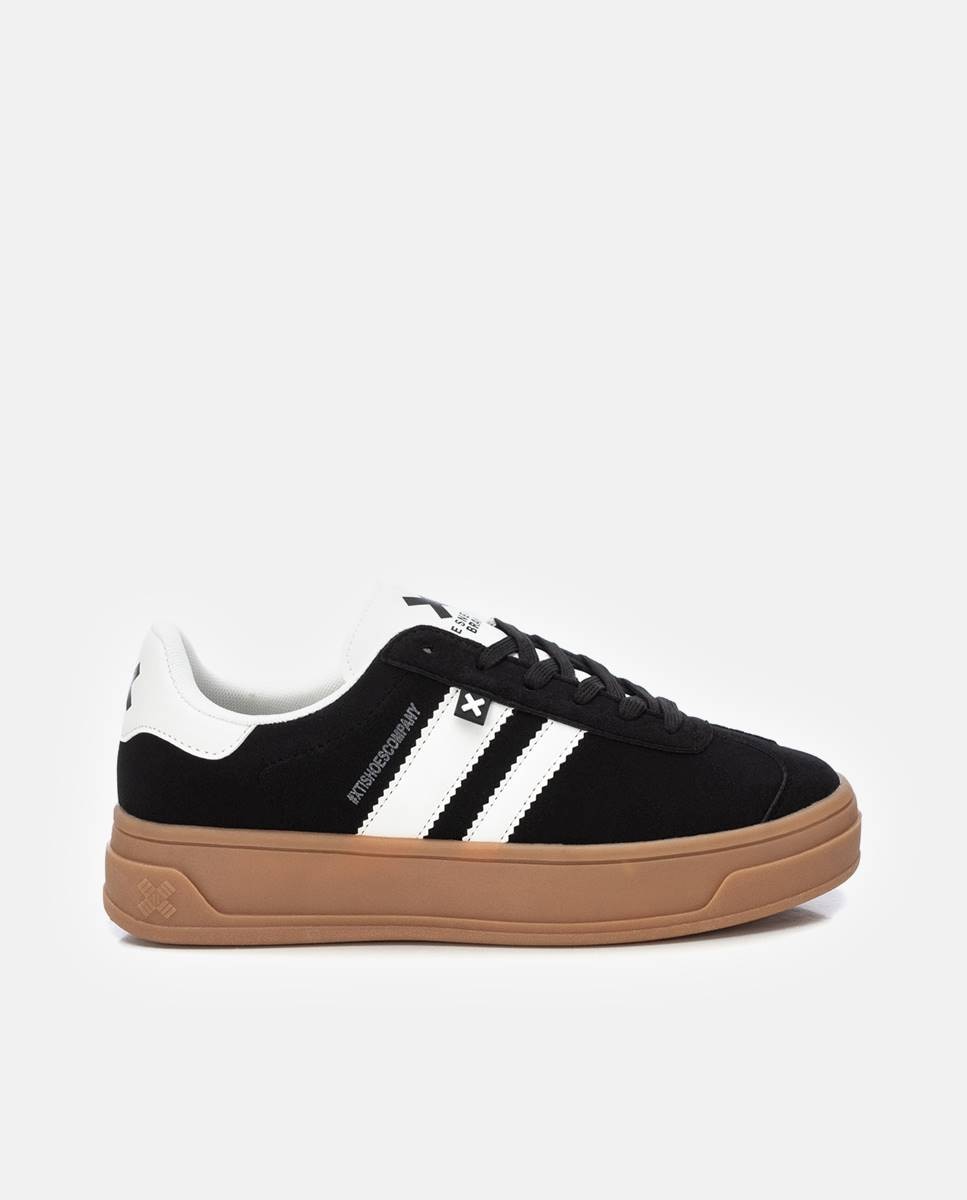 Zapatilla de mujer con cordones - Xti - Negro Negro-1