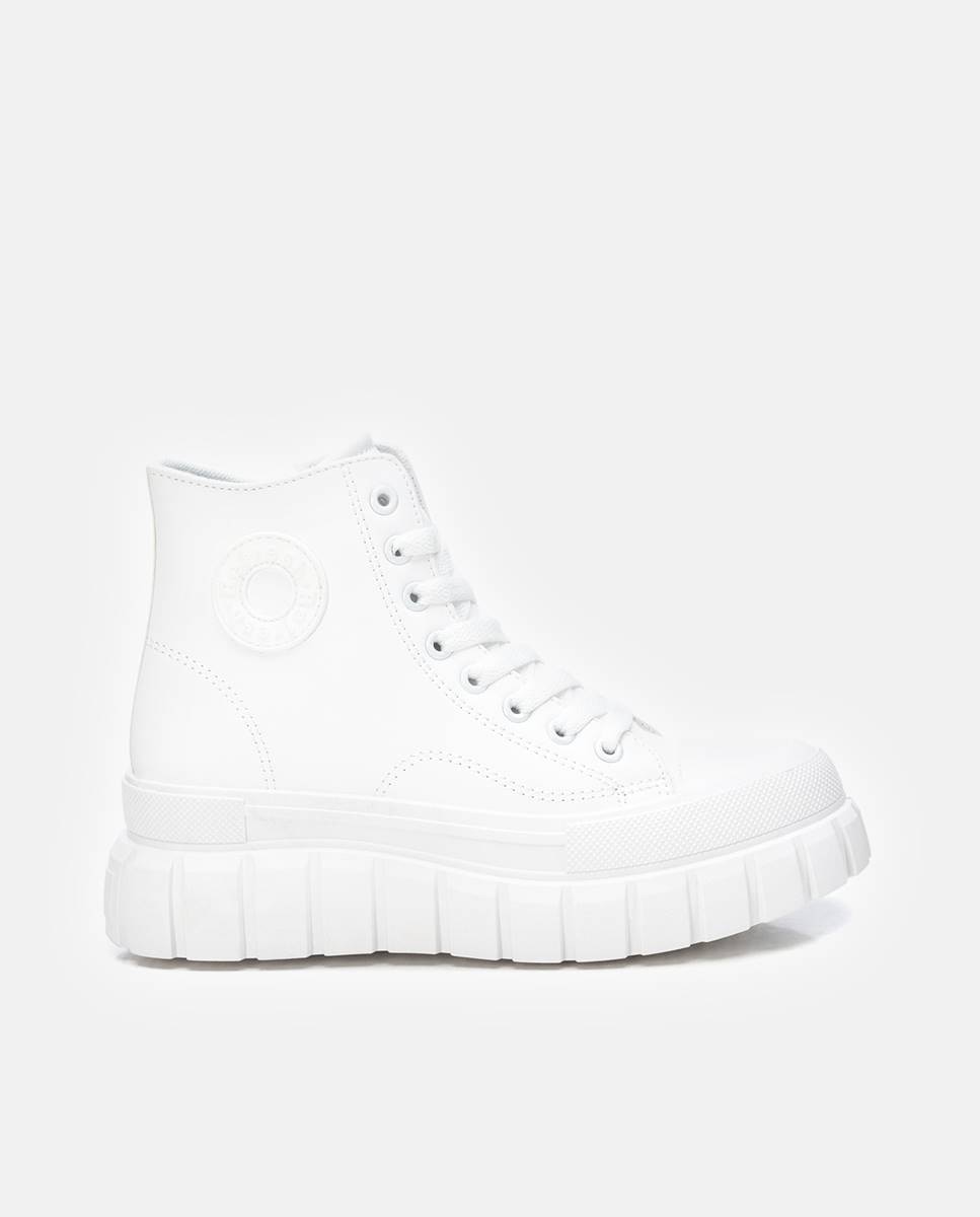 Botines básicos de mujer con cordones - Refresh - Blanco Blanco-1