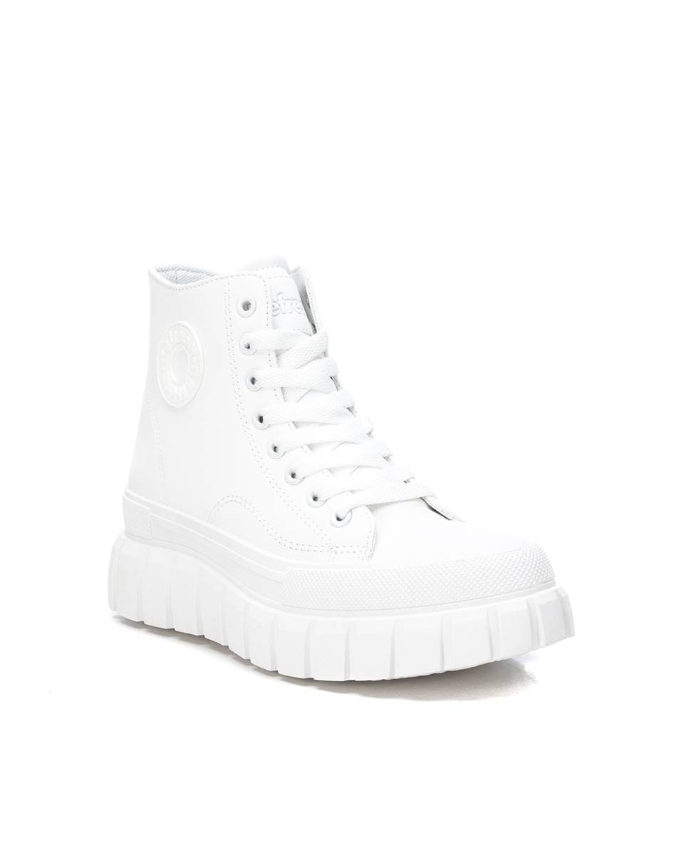 Botines básicos de mujer con cordones - Refresh - Blanco Blanco-3