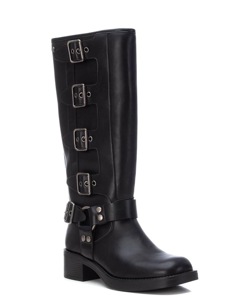 Bota de mujer motera con hebillas - Xti - Negro Negro-3
