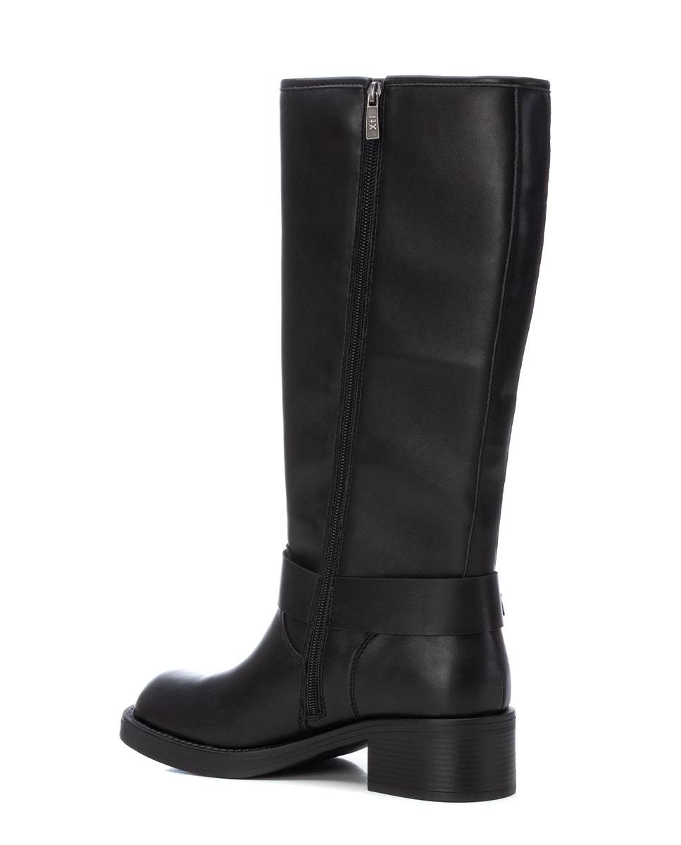 Bota de mujer motera con hebillas - Xti - Negro Negro-4