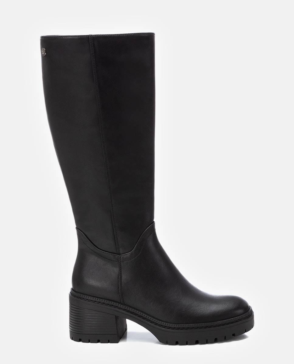 Bota de mujer con cremallera y tacón ancho - Xti - Negro Negro-1