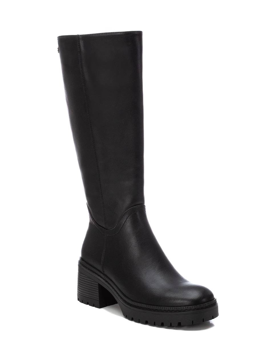 Bota de mujer con cremallera y tacón ancho - Xti - Negro Negro-3