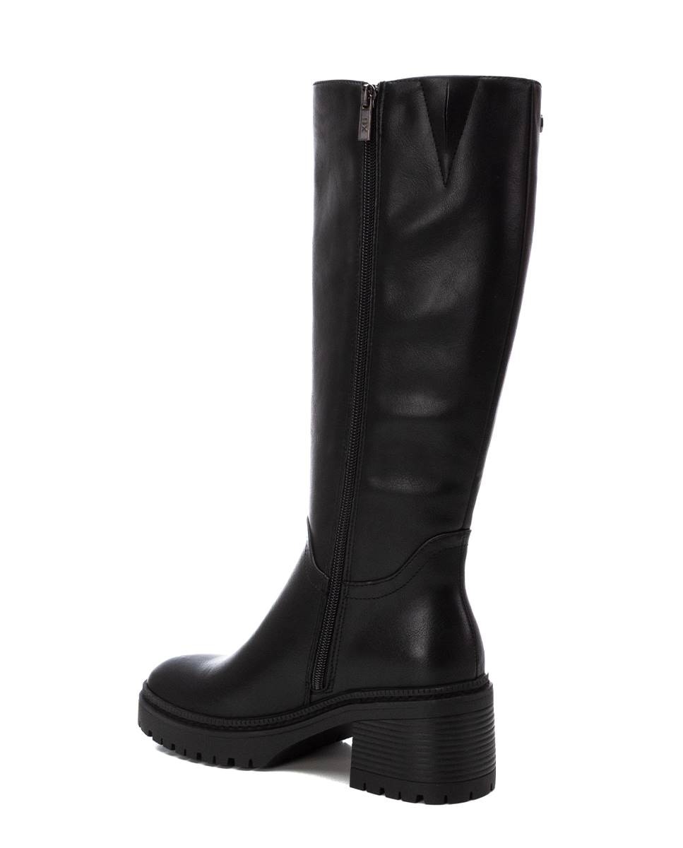 Bota de mujer con cremallera y tacón ancho - Xti - Negro Negro-4
