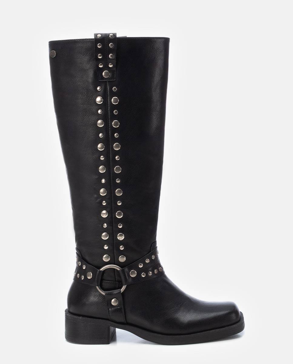 Bota de mujer motera con tachas - Xti - Negro Negro-1