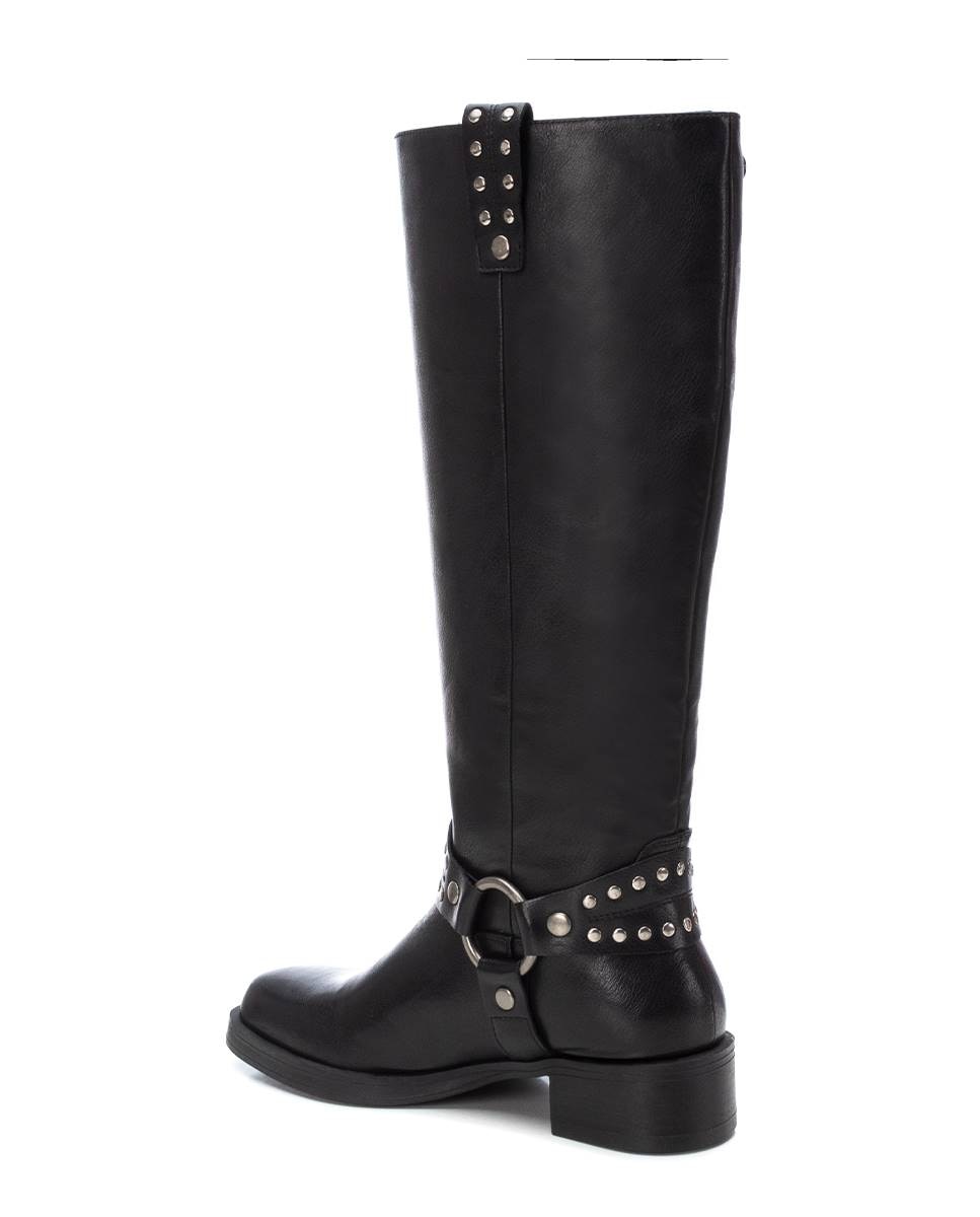 Bota de mujer motera con tachas - Xti - Negro Negro-3