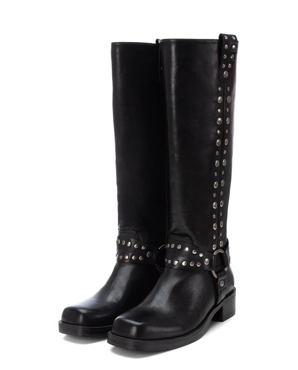 Bota de mujer motera con tachas - Xti - Negro Negro-5
