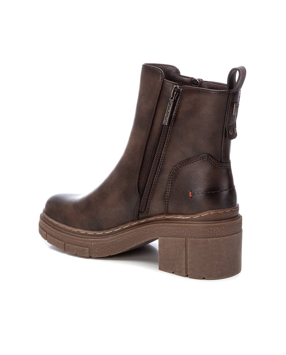 Botines de mujer con cremallera - Refresh - Marrón Marrón-4