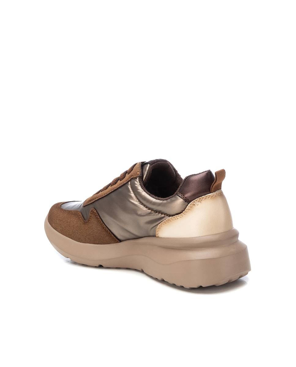 Zapatilla de mujer con cordones - Xti - Marrón Marrón-5