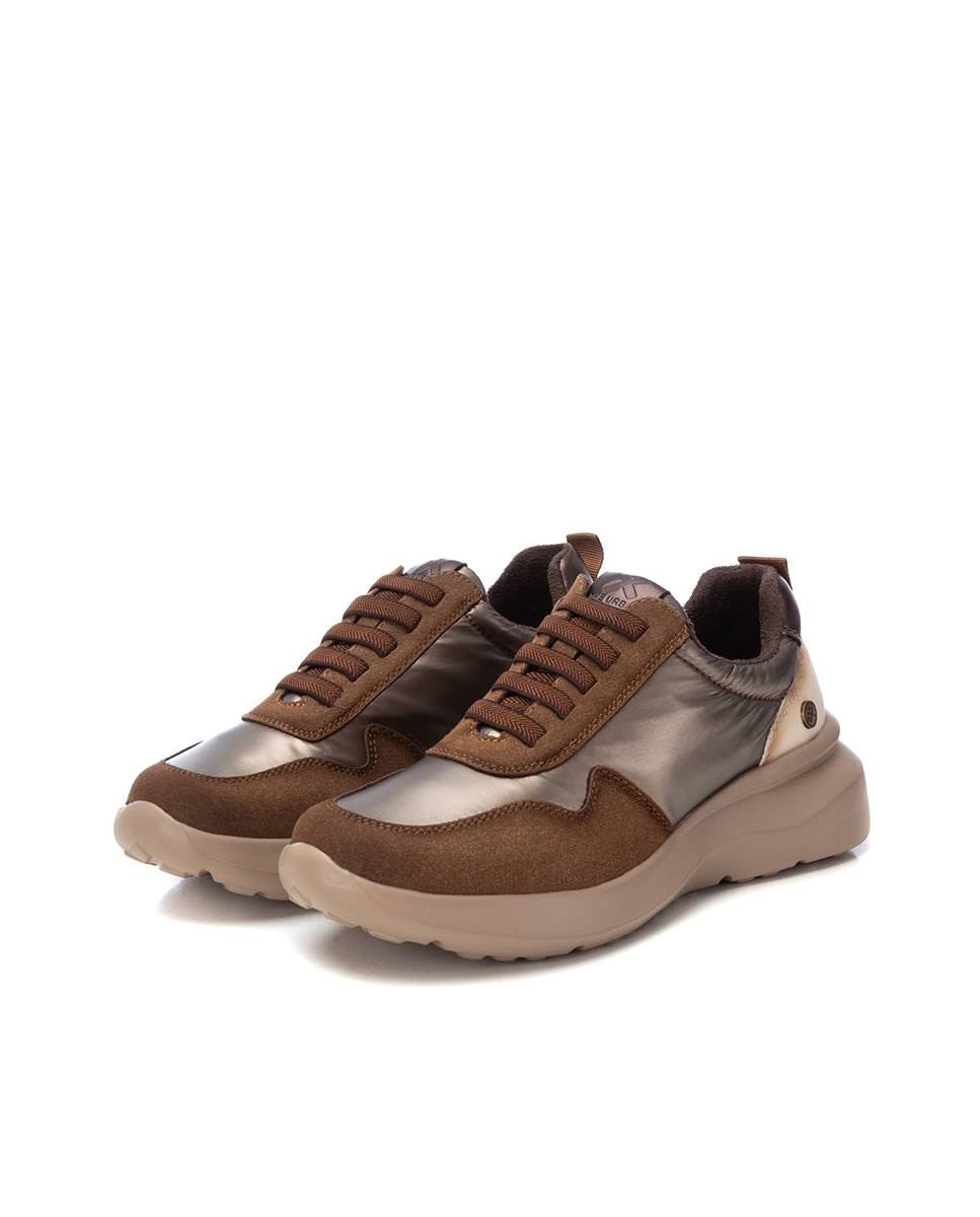 Zapatilla de mujer con cordones - Xti - Marrón Marrón-3